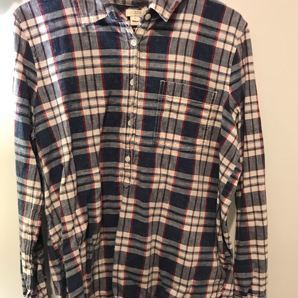 J.Crew plaid popover